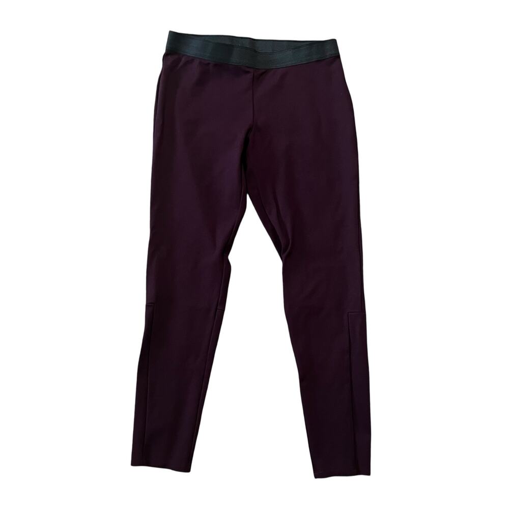 Ellen Tracy Women’s Leggings Small Burgundy Stretch Waistband Sleek Classic Fit